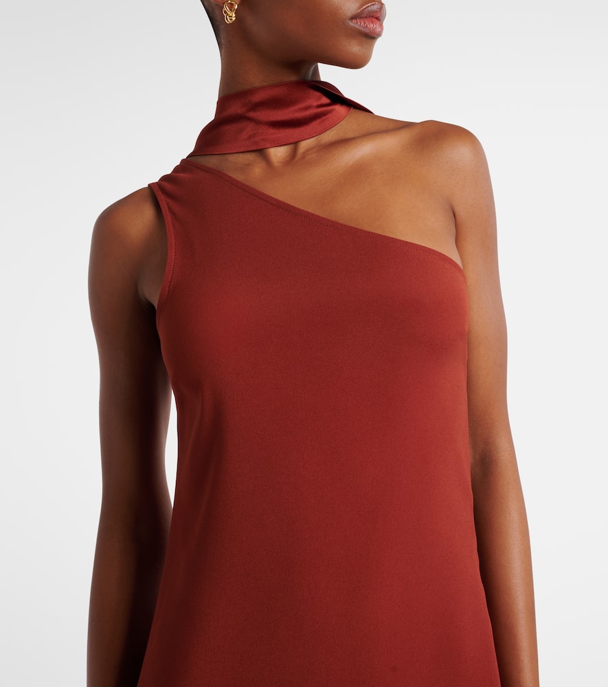 Caroline one-shoulder crêpe cady gown