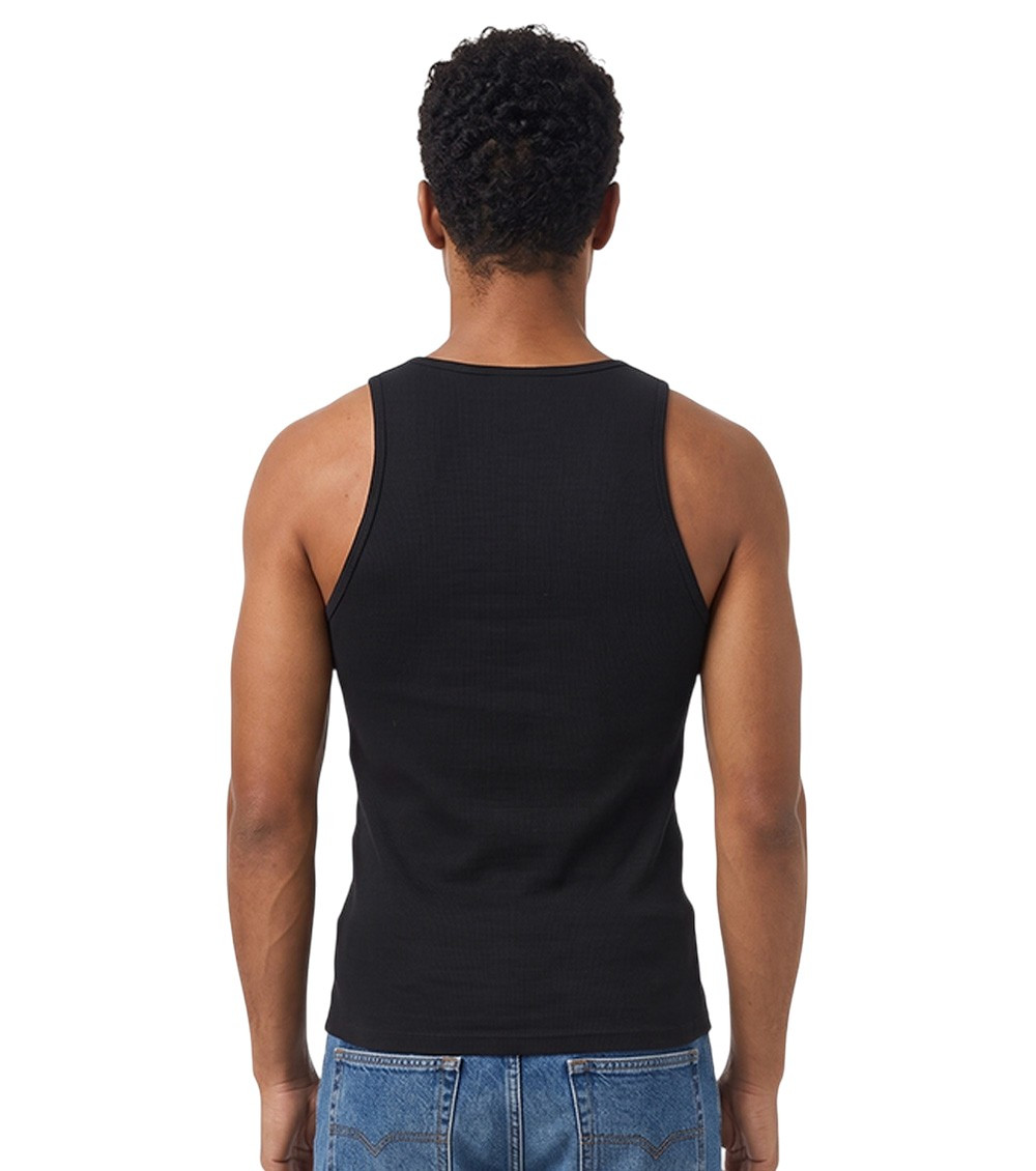 Black Textured Tank Top