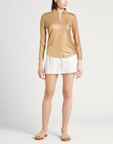 Woman Shirt Gold Size 1 Viscose, Elastane