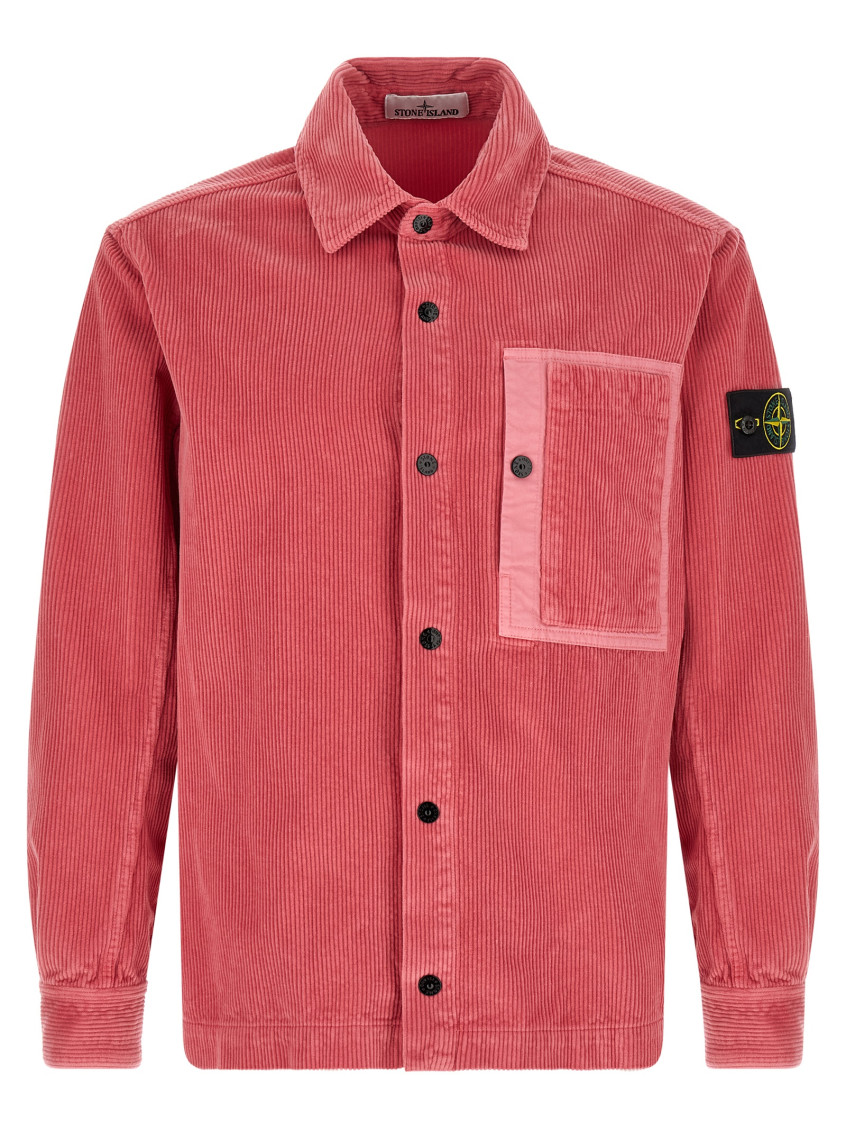 Pink Logo Corduroy Overshirt