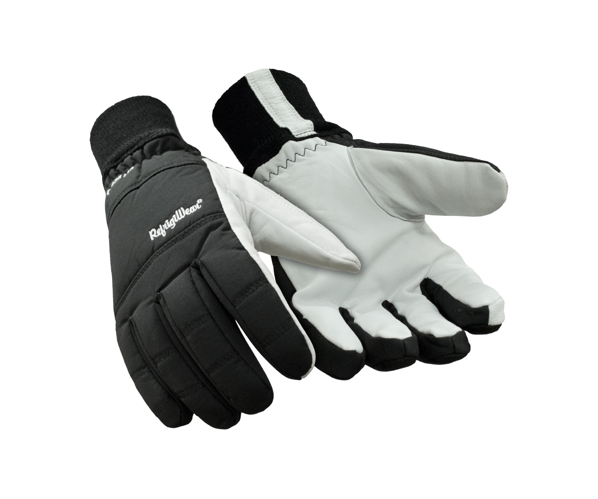 Men's Nylon & Leather Glove - Insulated Work Gloves for Sub-Freezing Temperatures - Black