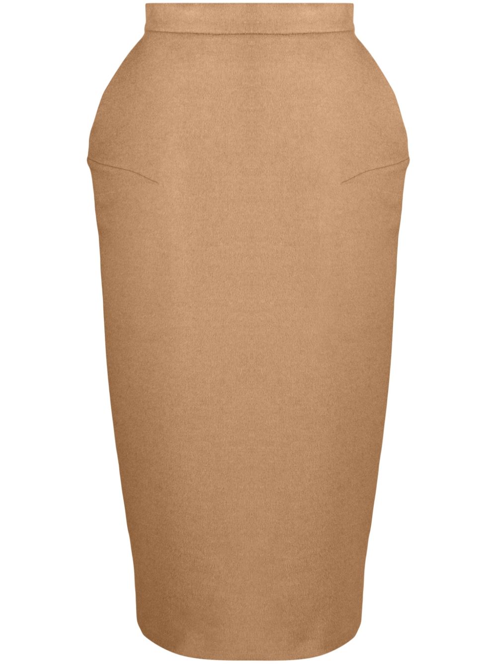 Babele dart-detail brushed midi skirt - Brown