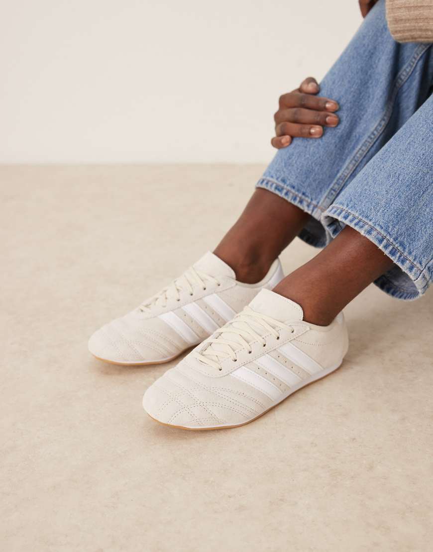 Taekwondo lace trainers in beige and white-Grey