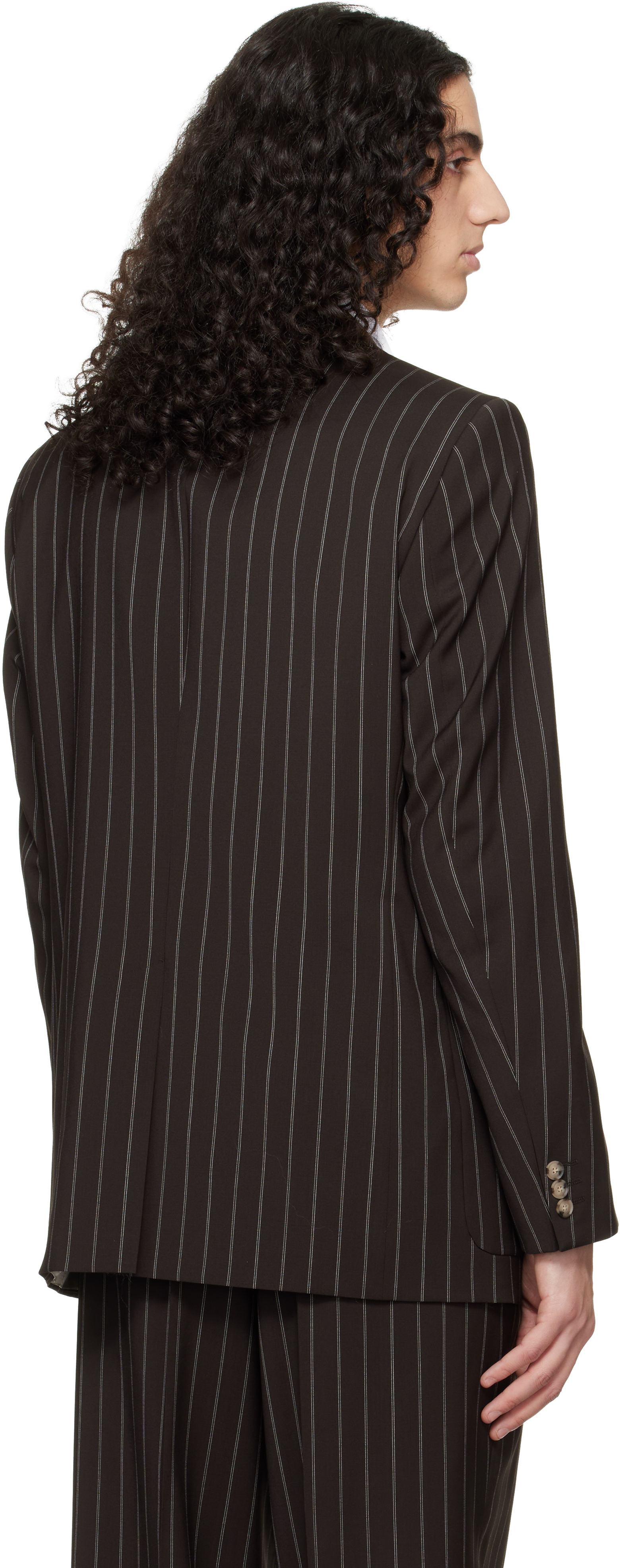 Brown Relaxed-Fit Virgin Wool Blazer