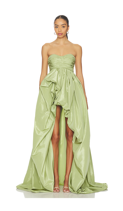 AKNVAS Evy Taffeta Gown in Sage. 2. Also