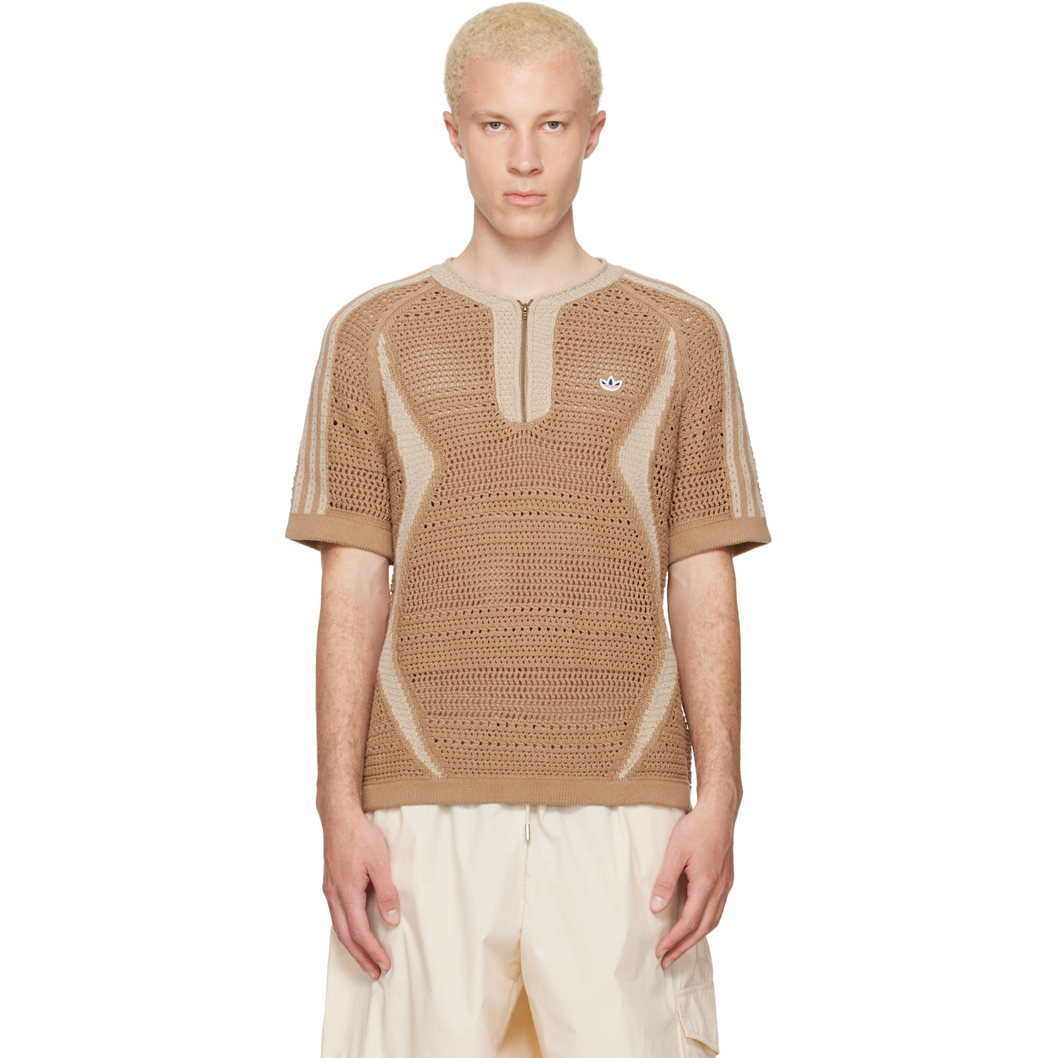 Tan Edison Chen Edition CLOT Knit Jersey T-shirt