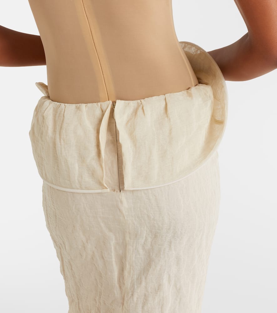 Asymmetric midi skirt