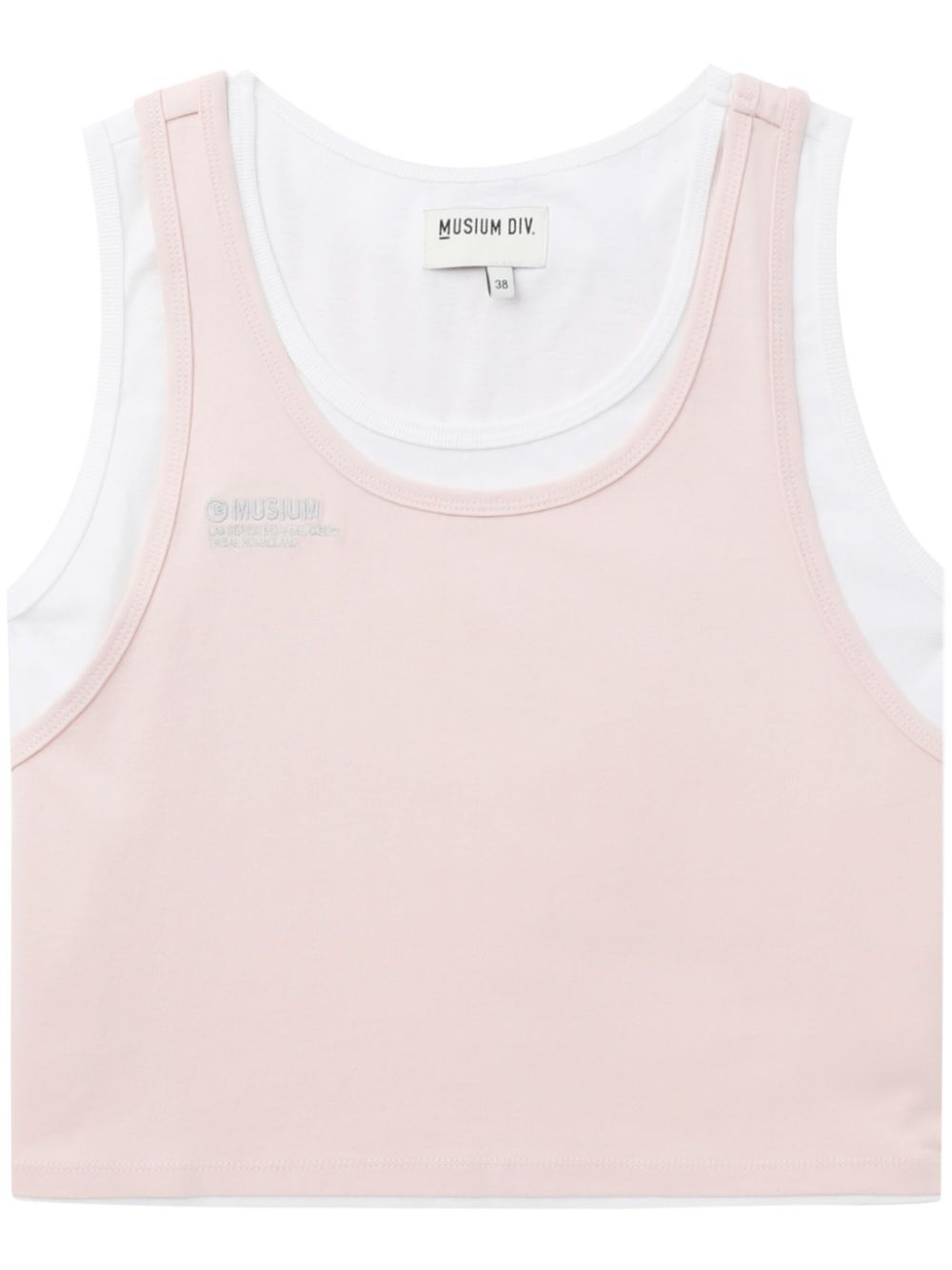 Layered cotton tank top - Pink