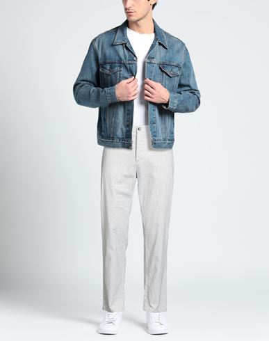 Man Pants Off white Size 32 Cotton, Elastane