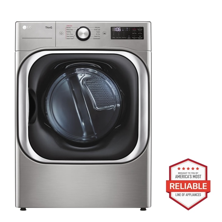 LG Mega Capacity Smart Wi-Fi Enabled Front Load Electric Dryer with TurboSteam™ and Built-In Intelligence, Graphite Steel, 9.. ft