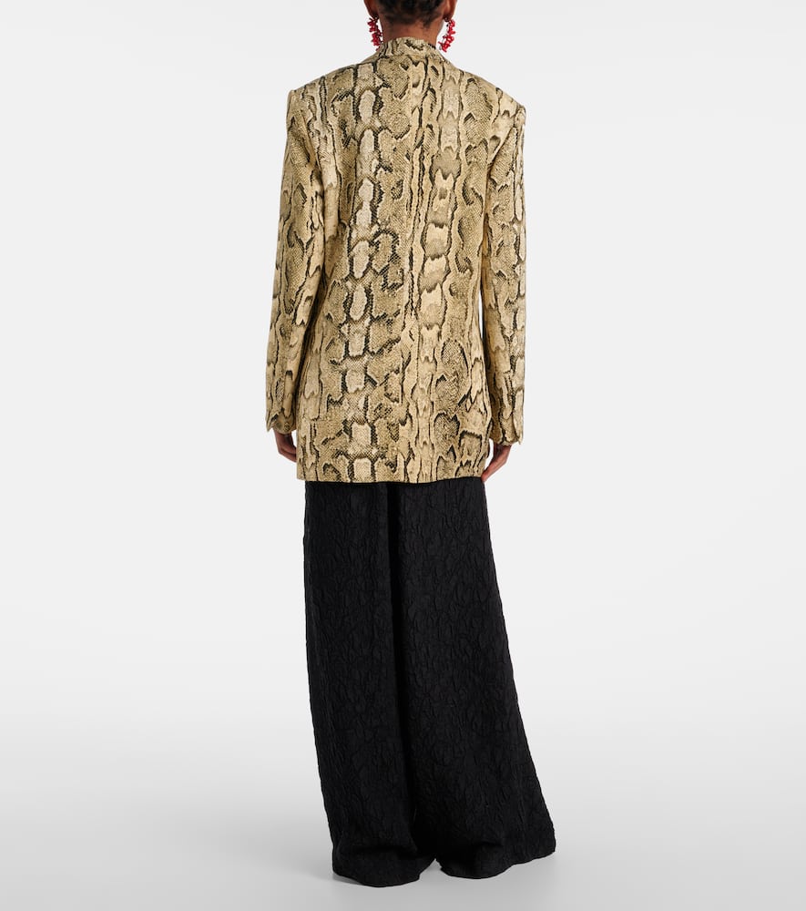 Snake-effect jacquard blazer