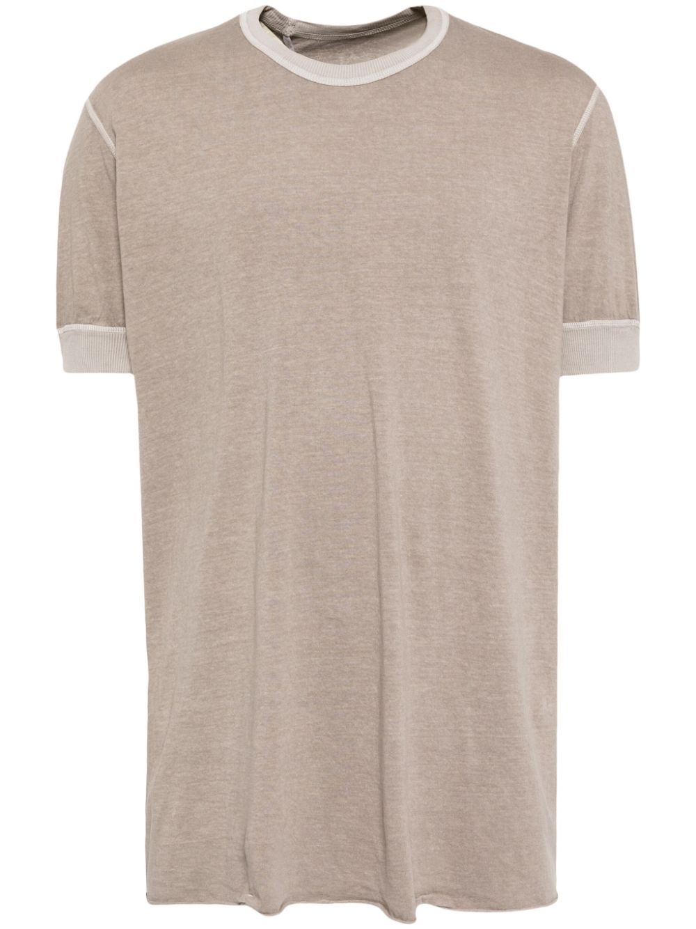 Raw-cut hem cotton T-shirt - Grey