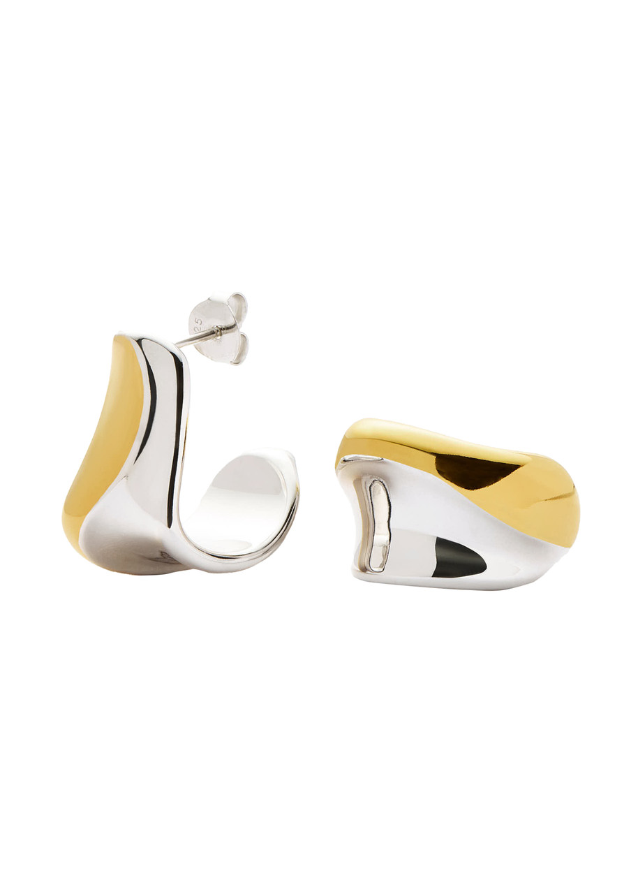 Sculptural Molten Medium Hoop Earrings
