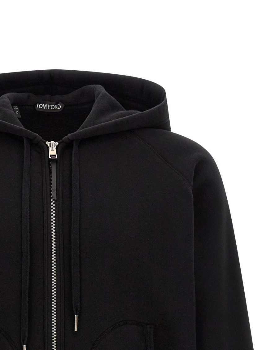 Tom Ford - hooded cotton jacket drawstring kangaroo pocket