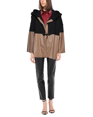 Woman Coat Black Size 8 Cotton, Elastane, Viscose, Polyurethane