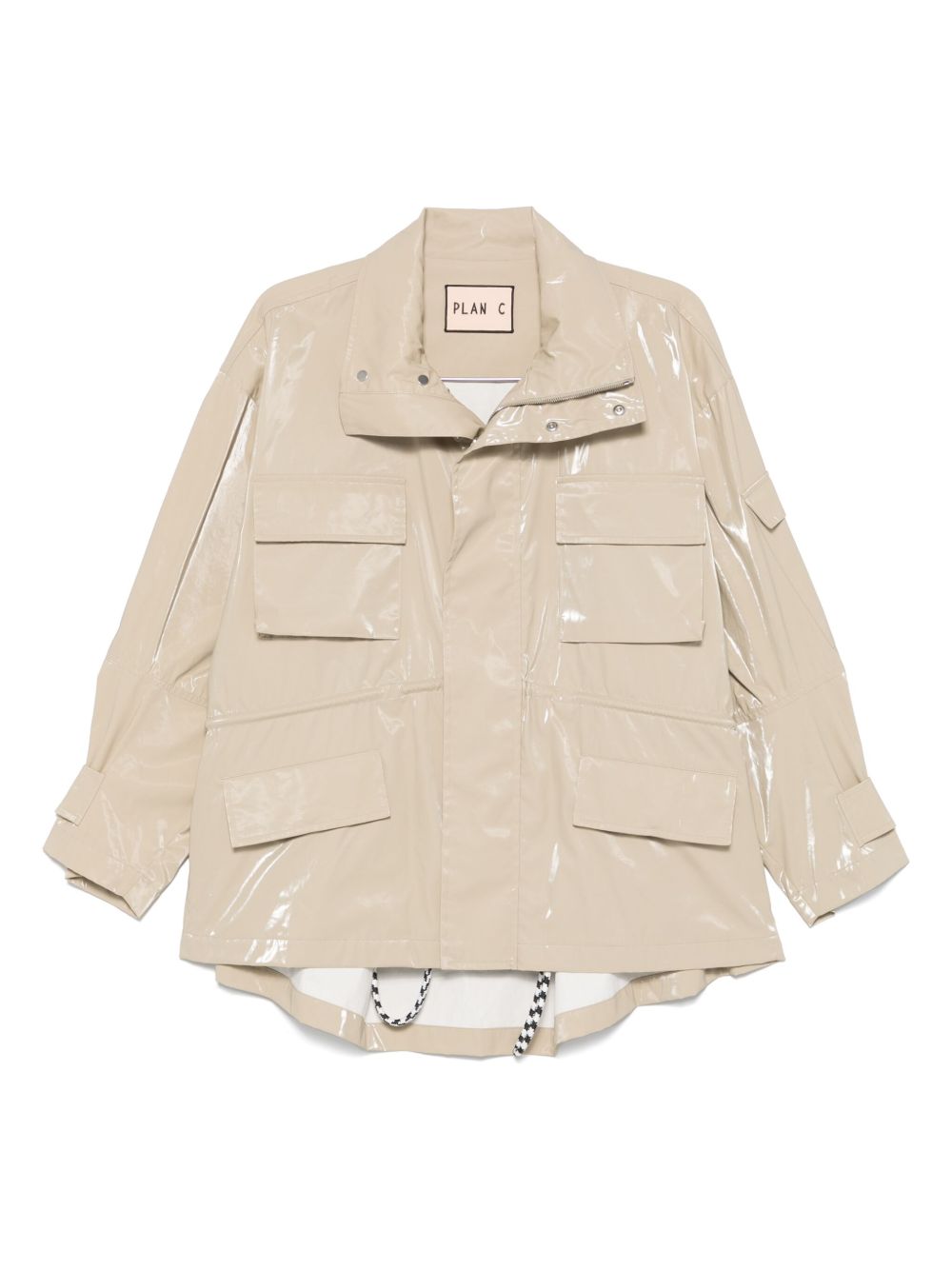 Glossy cotton jacket - Neutrals
