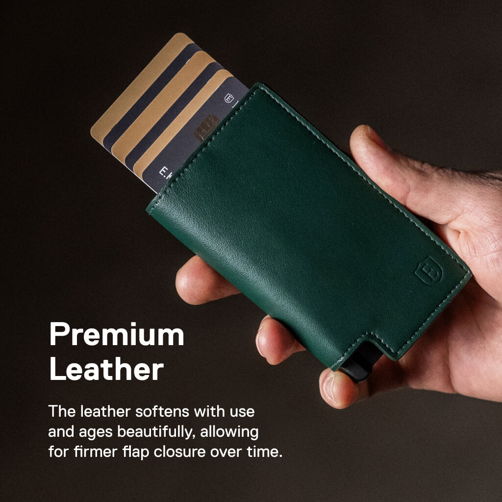 Men's Wallet - Perforated Brown Pro Premium Slim Men's Wallet Trackable Wallet Leather Smart Wallet RFID Blocking