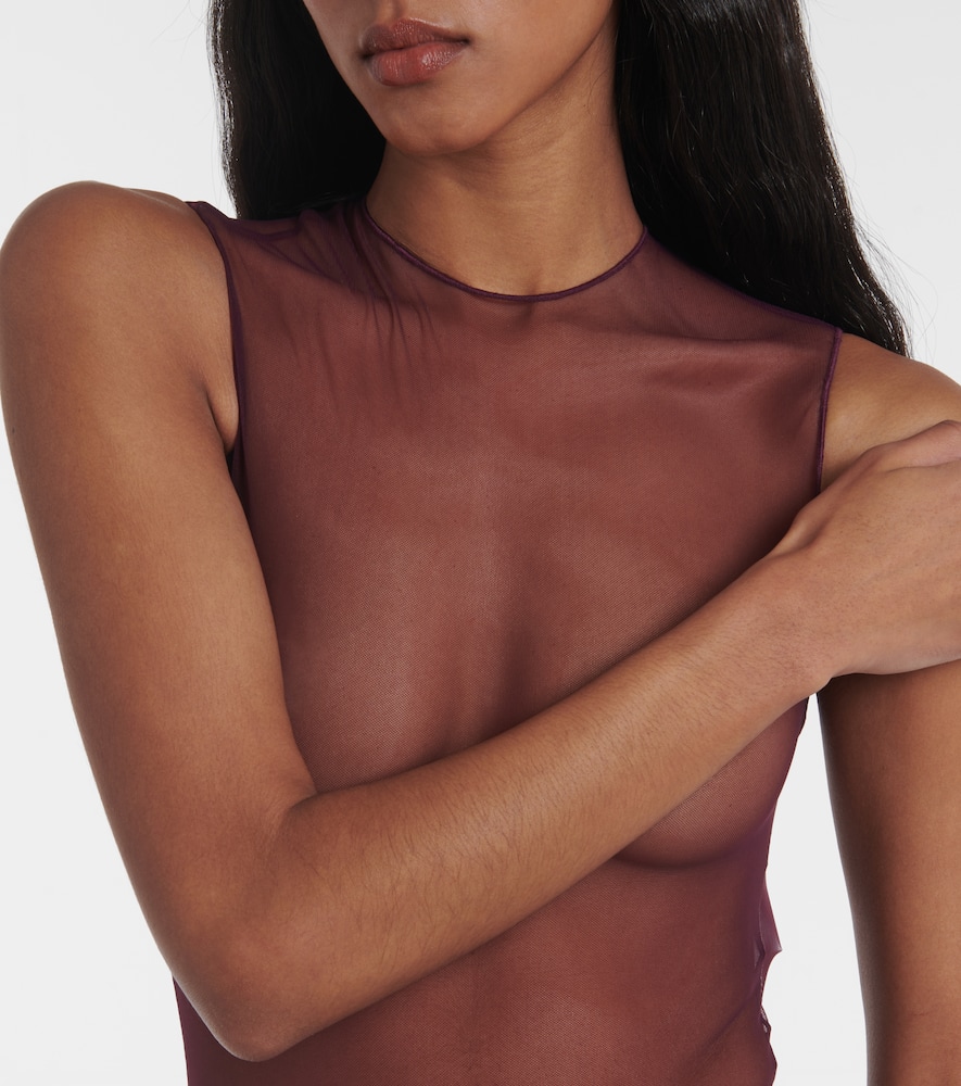 Sheer mesh midi dress