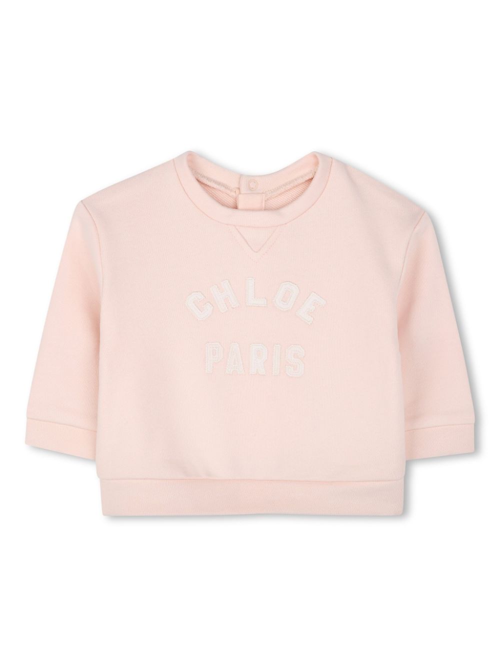 Logo-patch cotton sweatshirt - Pink