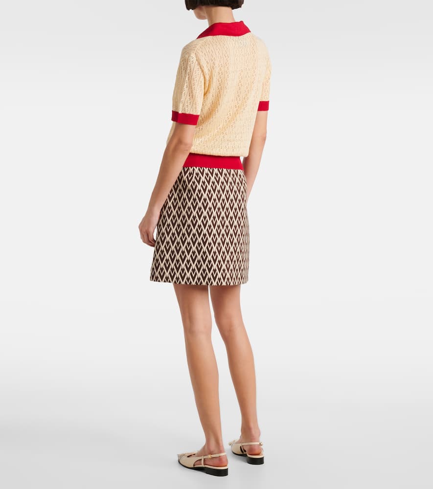 Linen-blend polo sweater