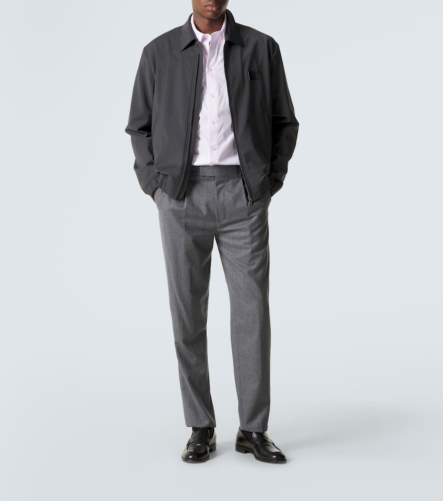 Logo wool-blend blouson jacket
