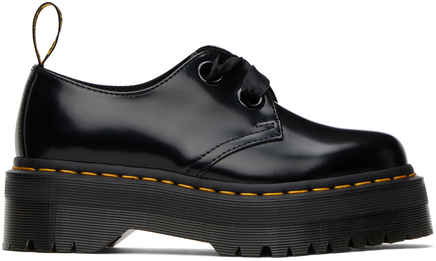 Black holy derby shoes