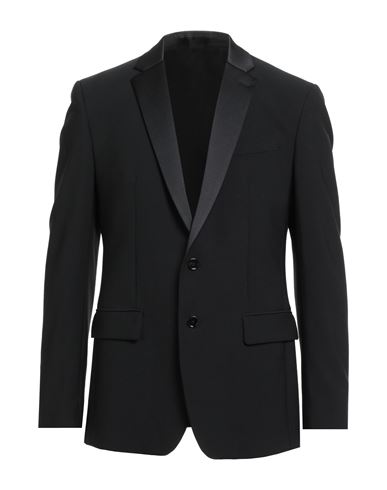 Man Blazer Black Size 38 Polyester, Wool, Elastane