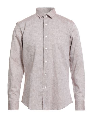 Man Shirt Taupe Size 15 ½ Linen, Cotton