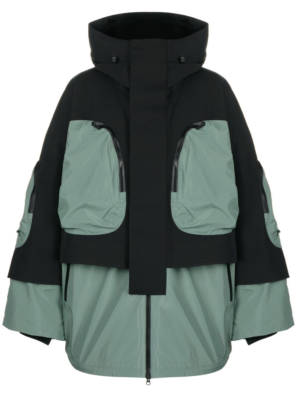 Zip-up padded down jacket - Green
