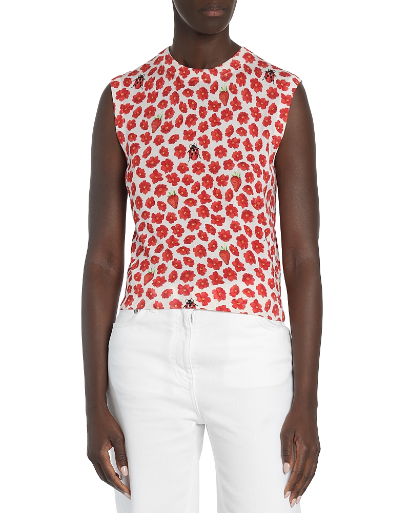 Floral-print T-shirt - Red