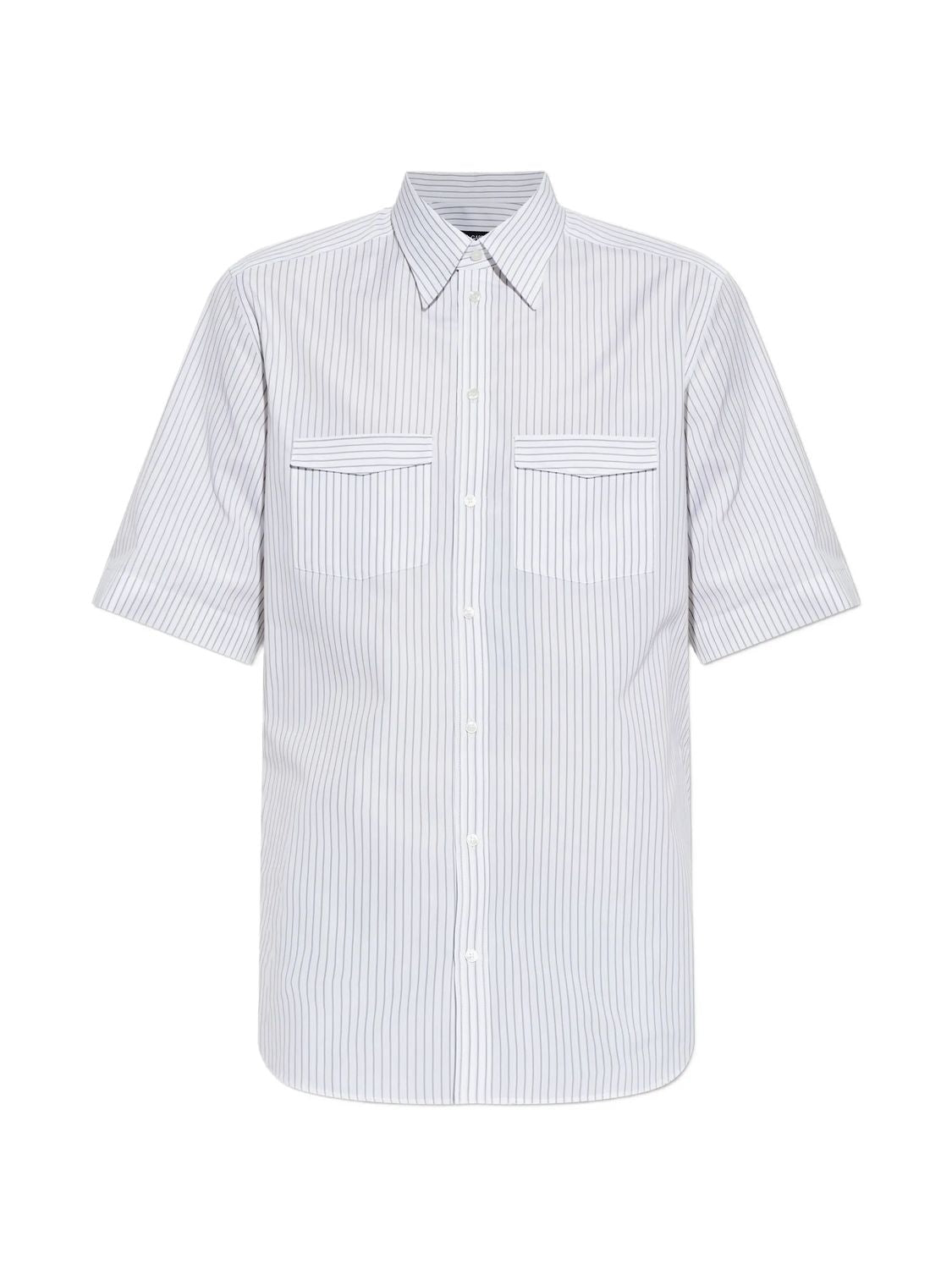Striped Chest-pocket Shirt