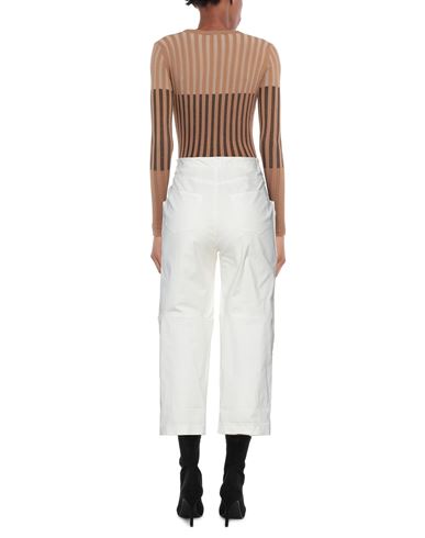 Woman Pants Ivory Size 6 Cotton, Elastane