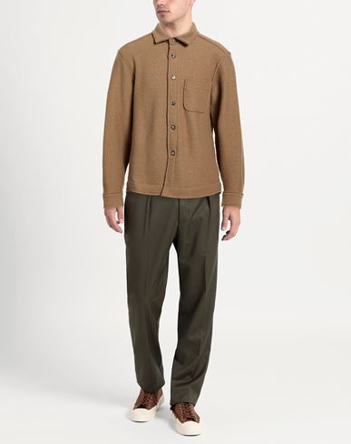 Man Shirt Camel Size XL Virgin Wool
