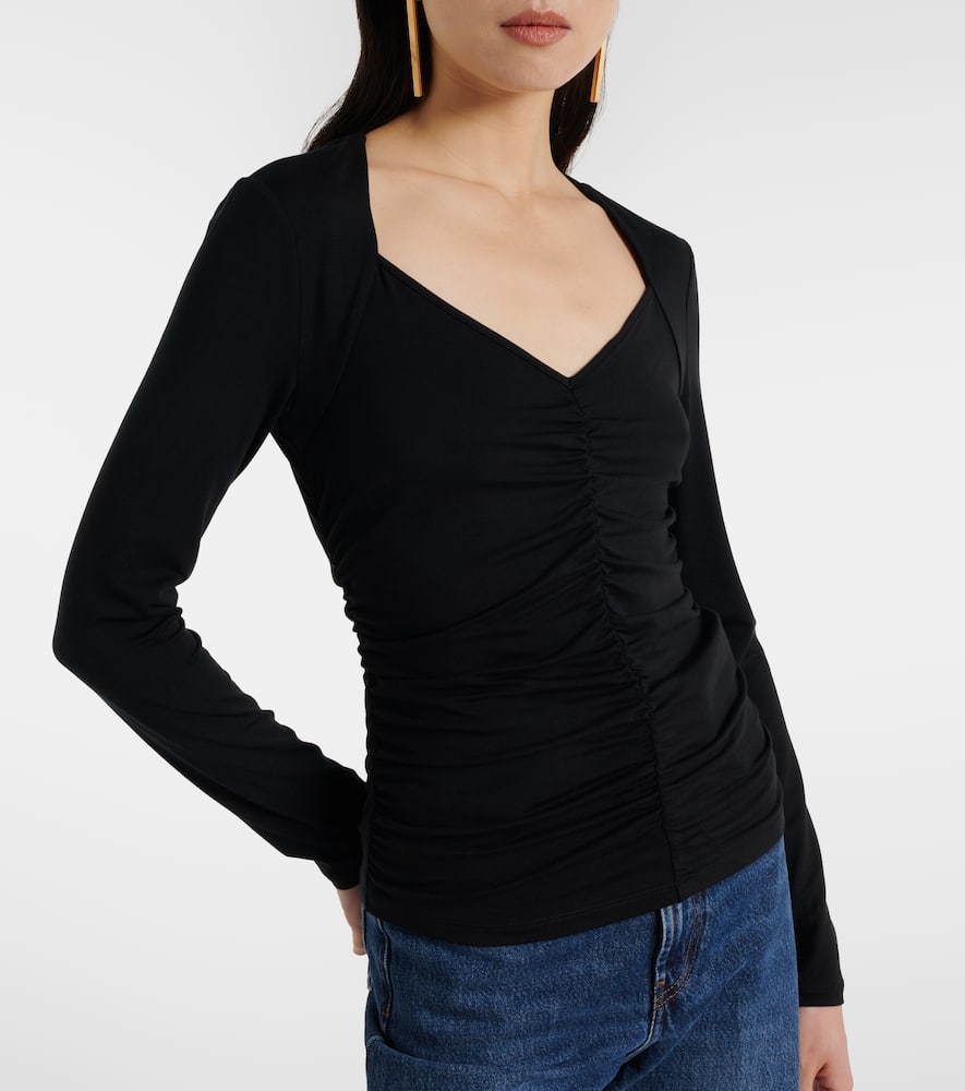 Benedict gathered cotton jersey T-shirt