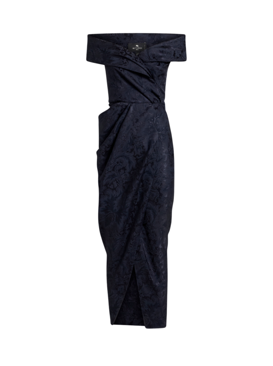 Silk-blend Jacquard Evening Dress