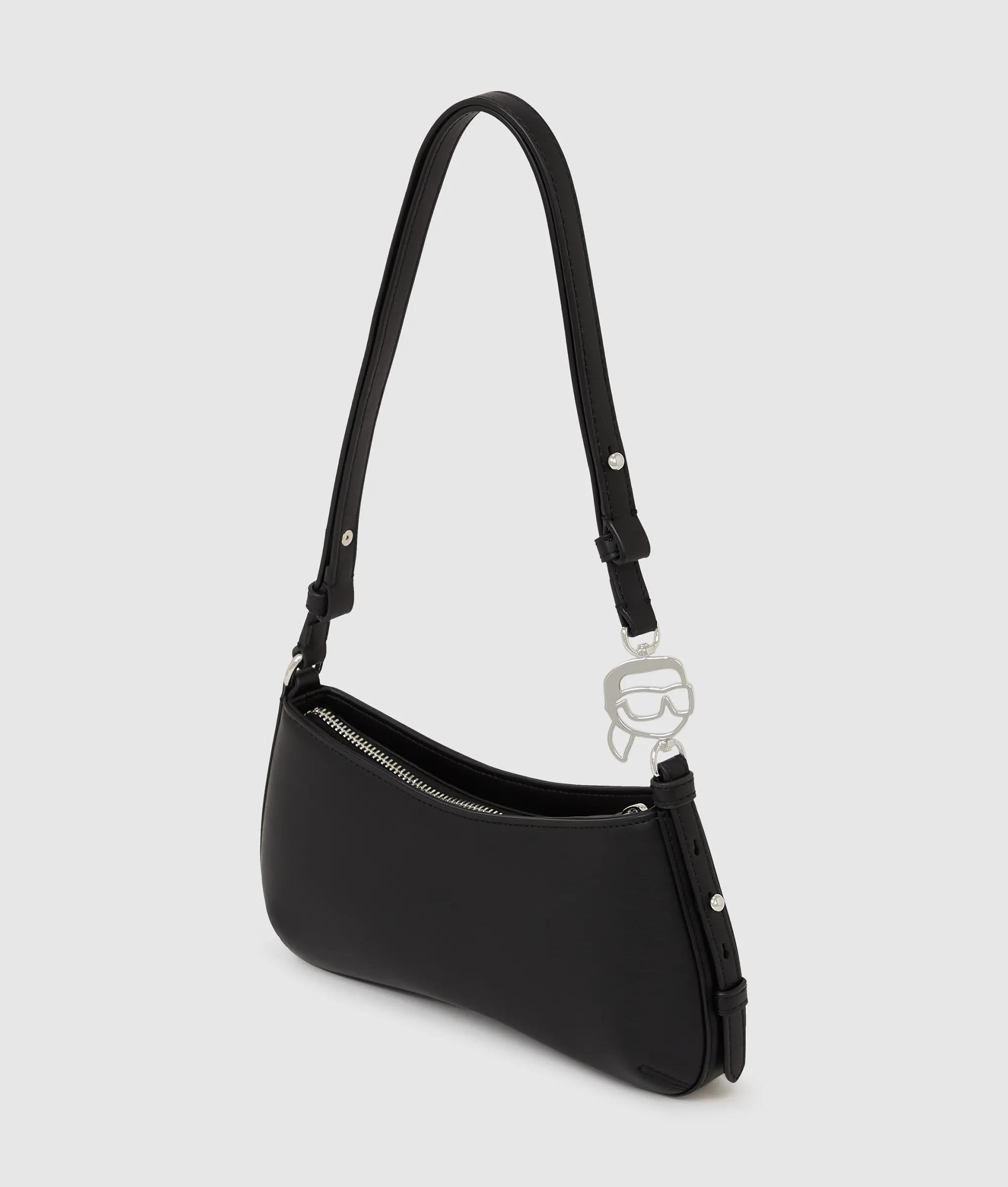 Karl Lagerfeld - Ikon Glatte Mini-schultertasche, Damen, Schwarz, Größe: One