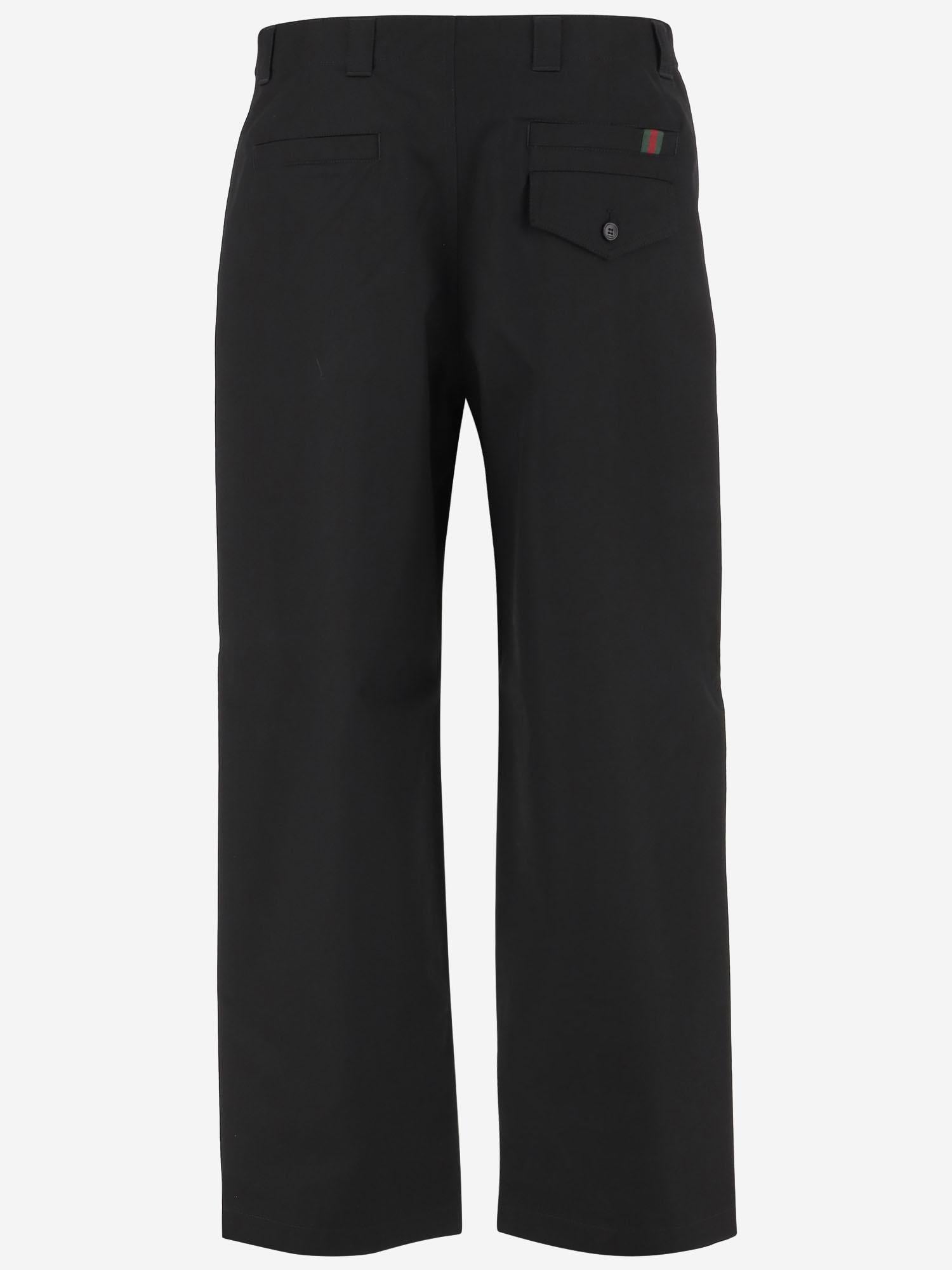 Cotton Twill Trousers — Black