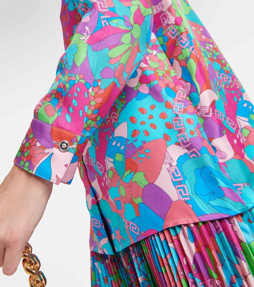X Dua Lipa Floral Summer silk twill shirt