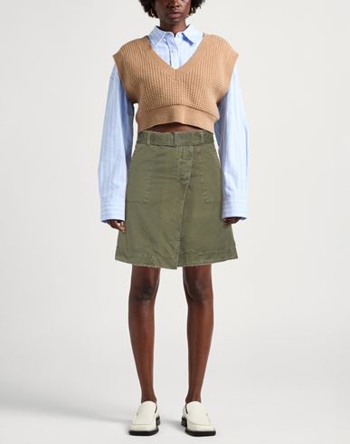 Woman Mini skirt Military green Size 6 Cotton