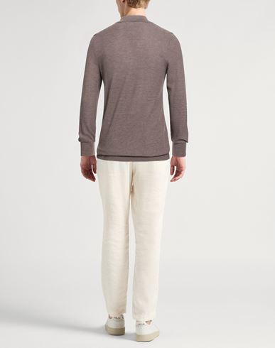 Man Sweater Khaki Size 40 Cashmere, Silk