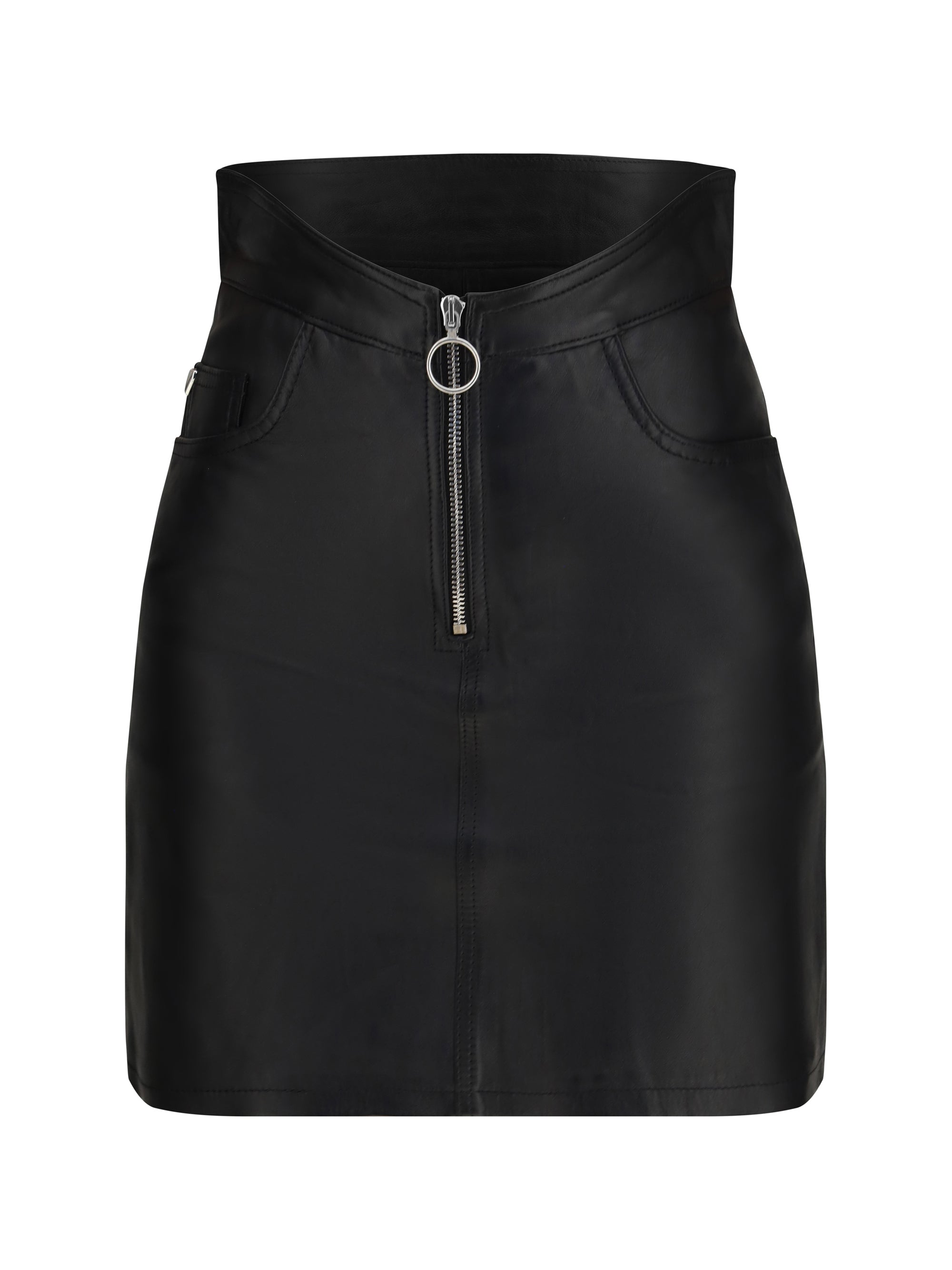 Leather Mini Skirt — Black