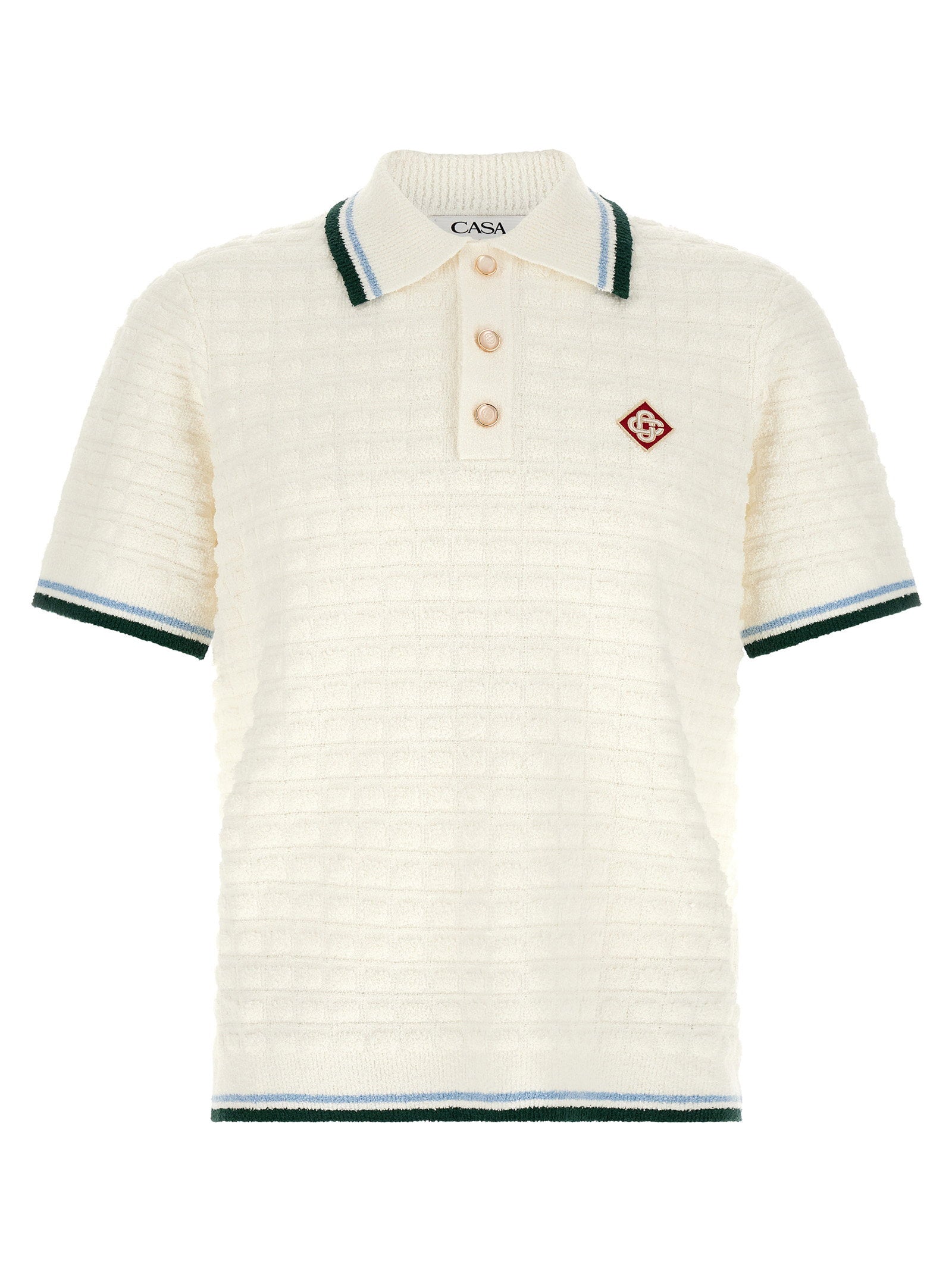 Bouclé Polo Shirt — Ivory
