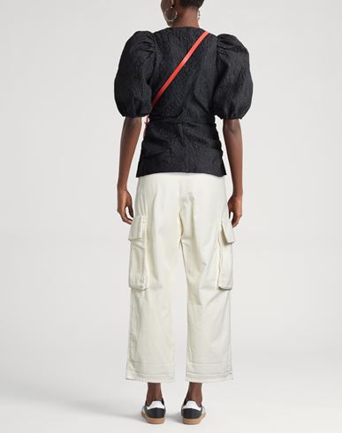 Denim Woman Pants Off white Size 6 Cotton