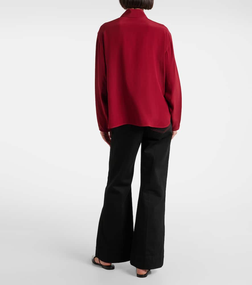 Ruffled silk blouse
