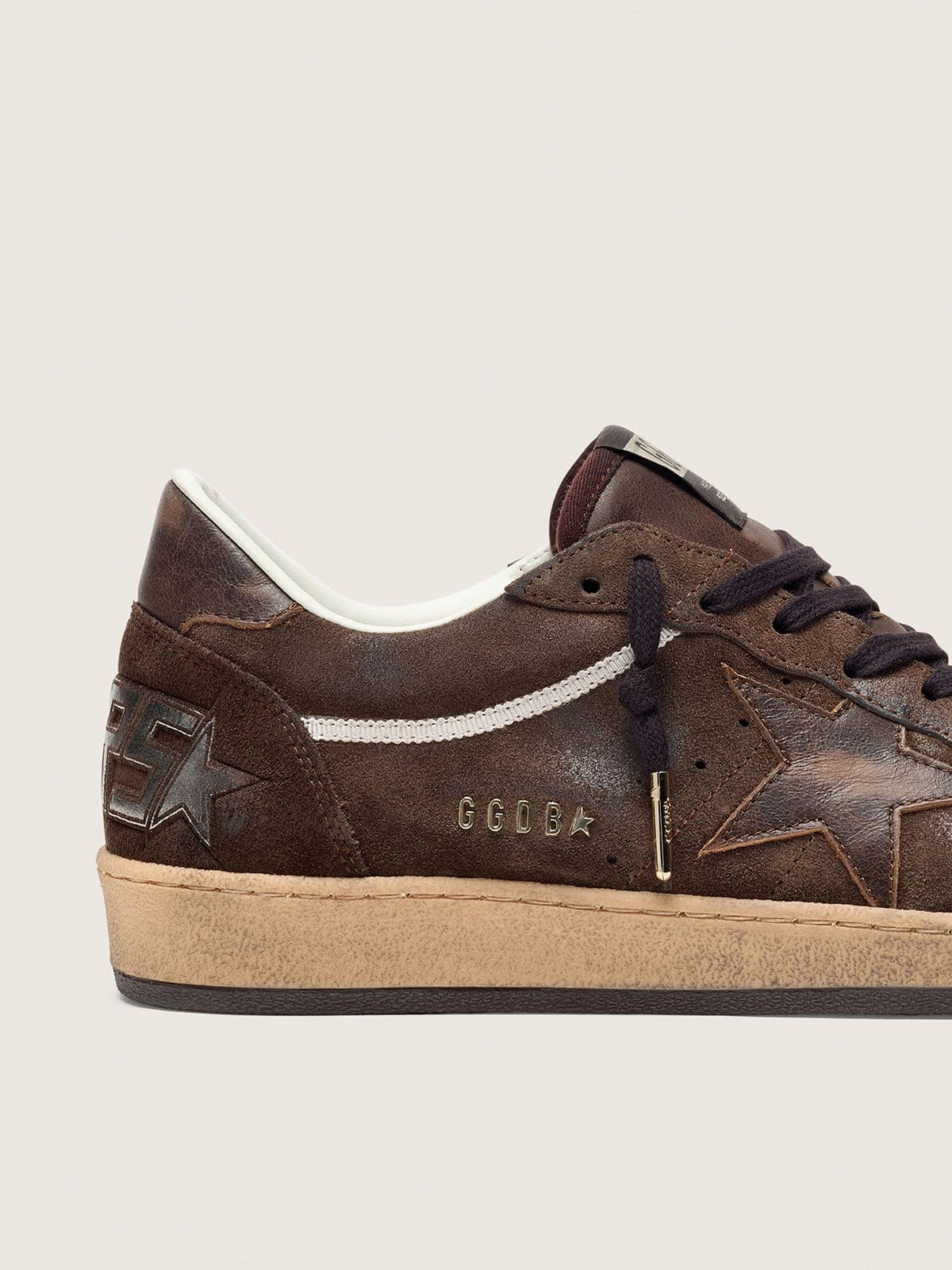 Golden Goose - Men's Ball Star In Brown Suede With Brown Leather Star And Heel Tab, Man