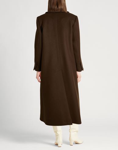 Woman Coat Dark brown Size 8 Wool, Polyamide