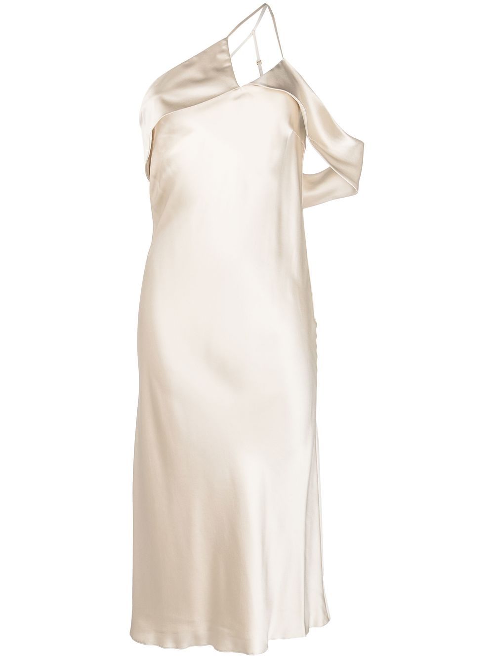 Bias-cut silk midi dress - Neutrals