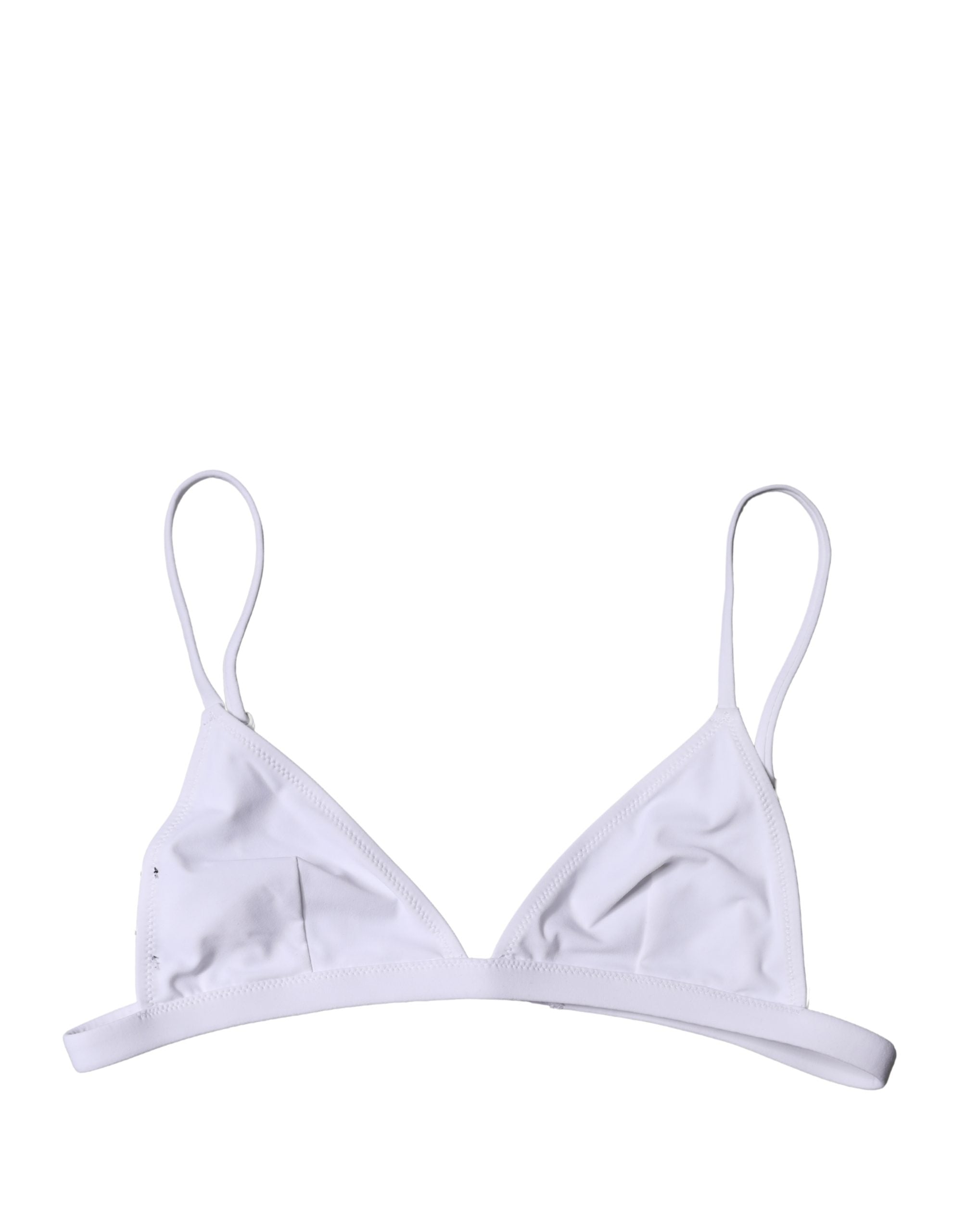 Triangle Nylon Bikini Top — White