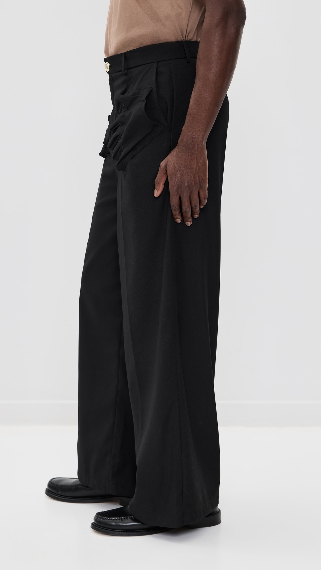 3D Glove Pocket Trousers Black