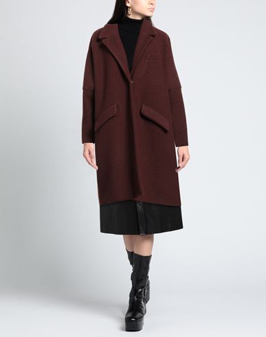 Woman Coat Chocolate brown Size XS/S Virgin Wool